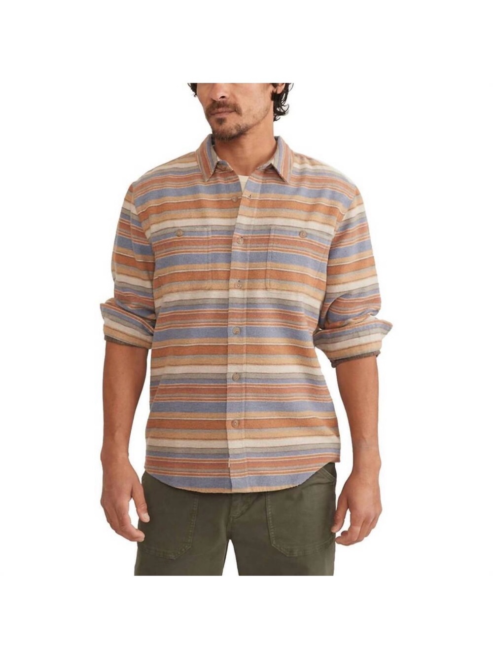 Men's Marine Layer Maddox Baja Stripe Overshirt Size X-large